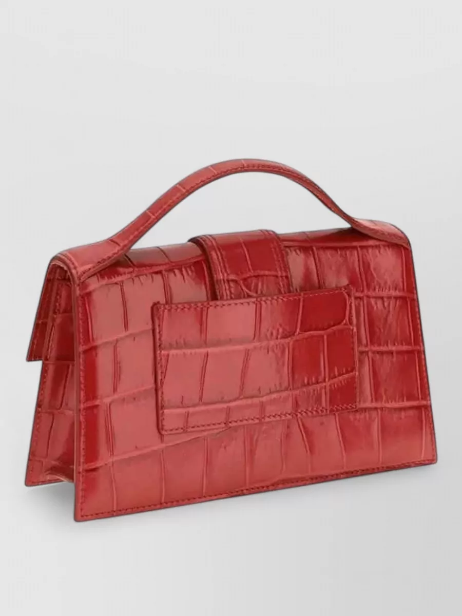 Jacquemus Grand Bambino Croc Embossed Shoulder Bag Clutch
