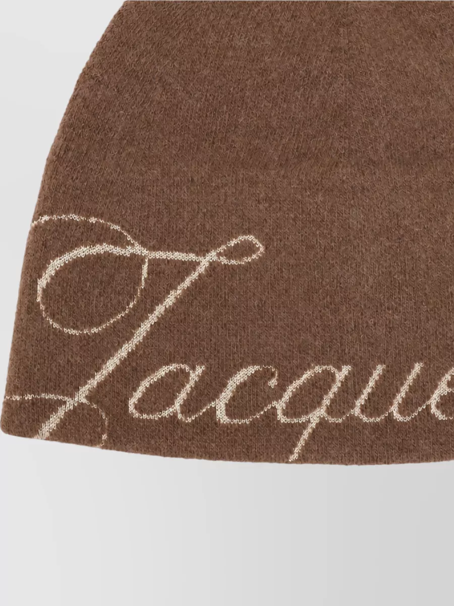 Jacquemus Cashmere Virgin Wool Logo Knit Beanie