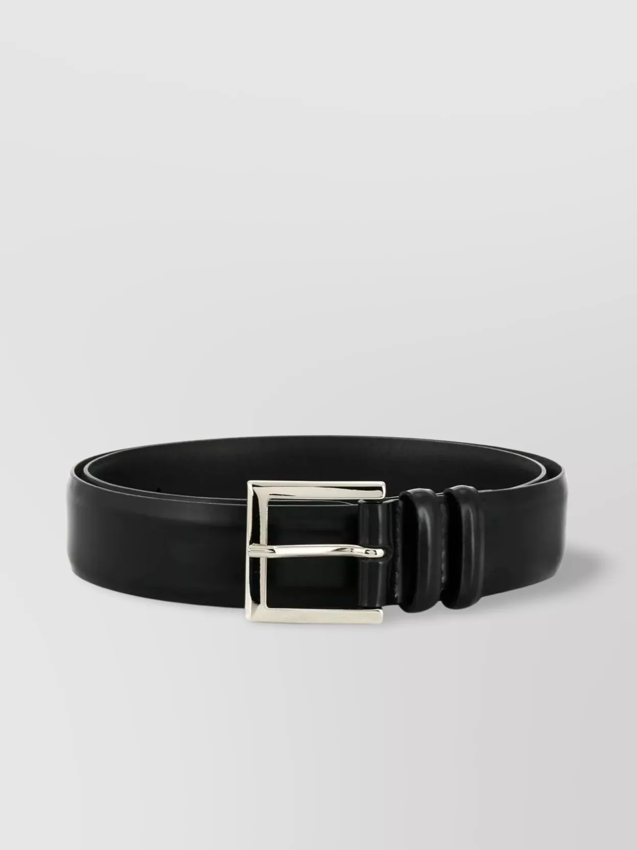 Orciani Adjustable Leather Belt With Smooth Finish In Black