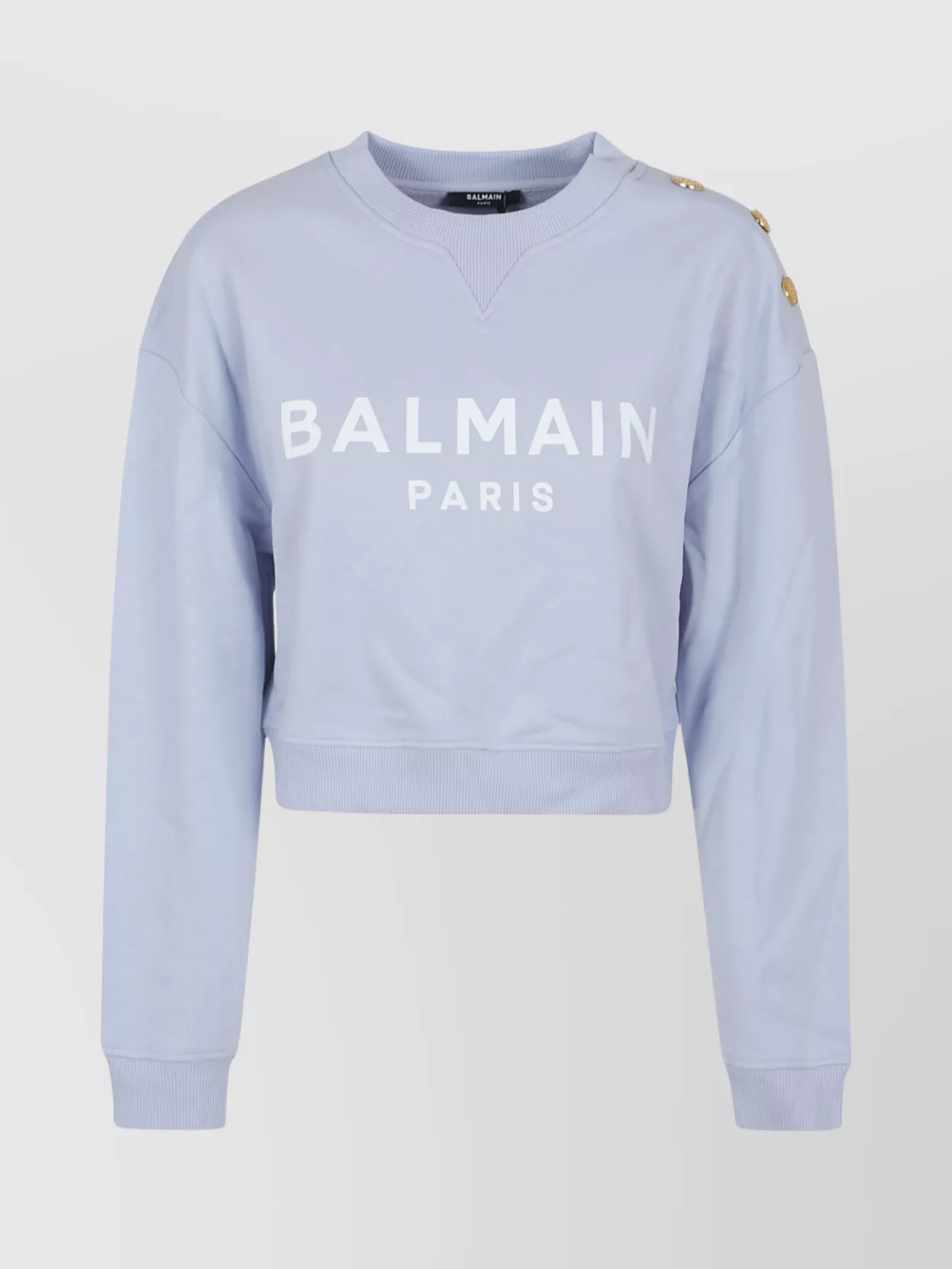 Balmain Printed Sweatshirt Button Detail