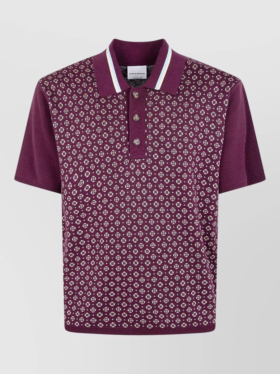 Drôle De Monsieur jacquard polo shirt