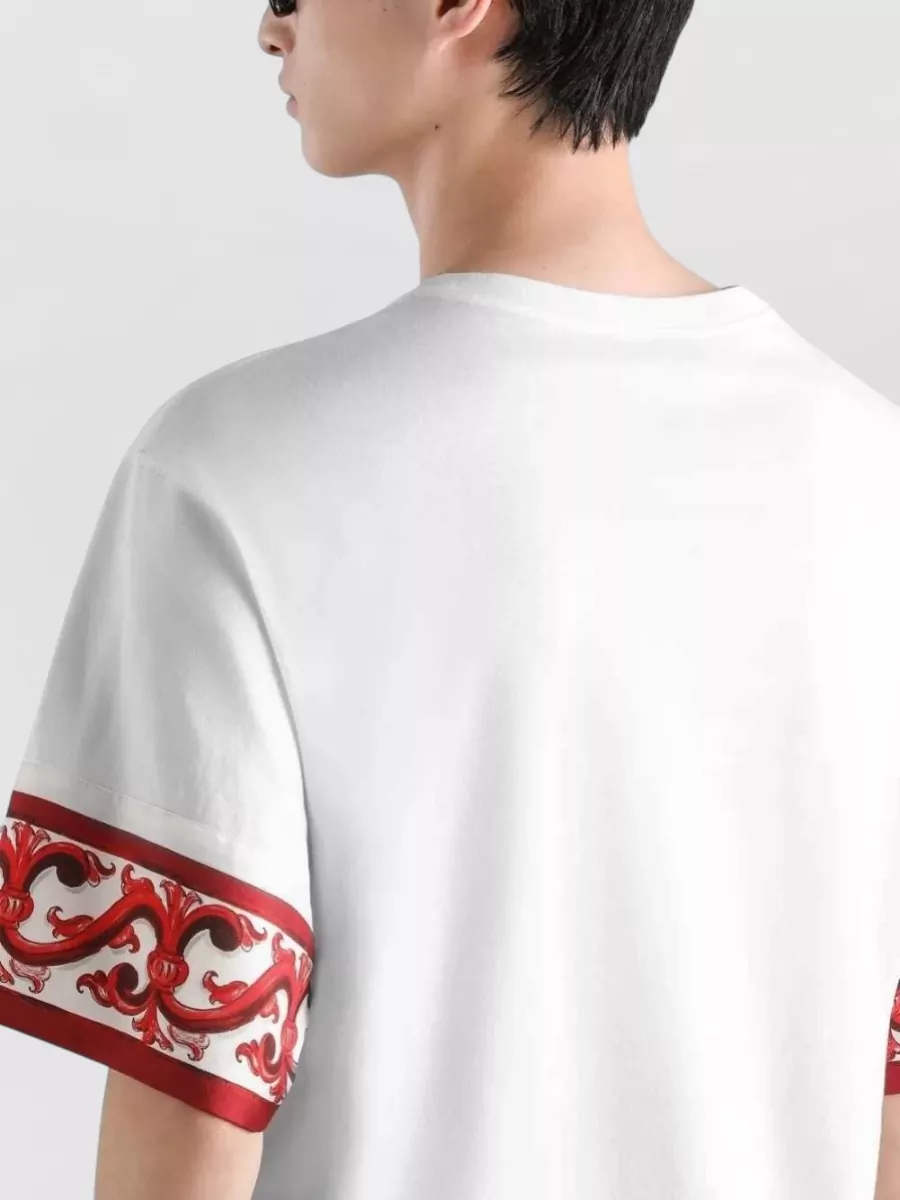 Dolce&Gabbana Silk Blend Majolica Print Regular Fit T Shirt