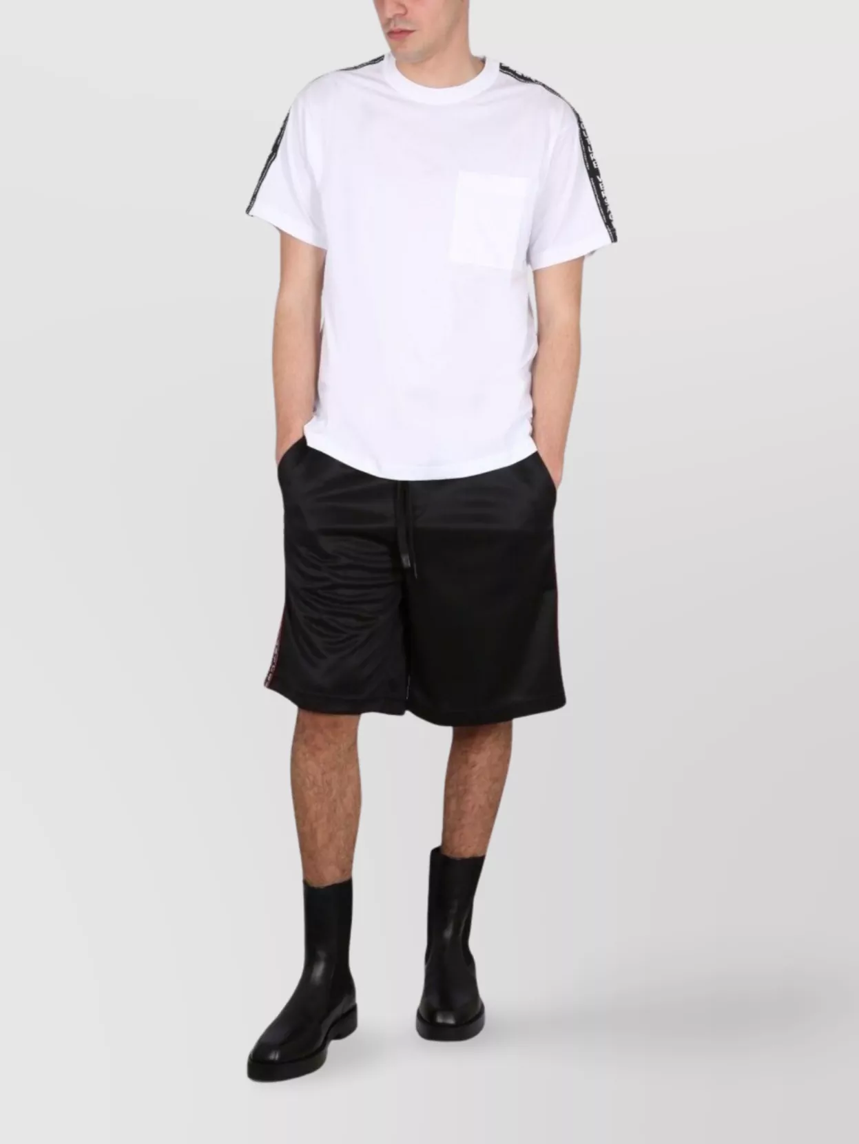 Shop Versace Jeans Couture Logo Band Elastic Waistband Shorts