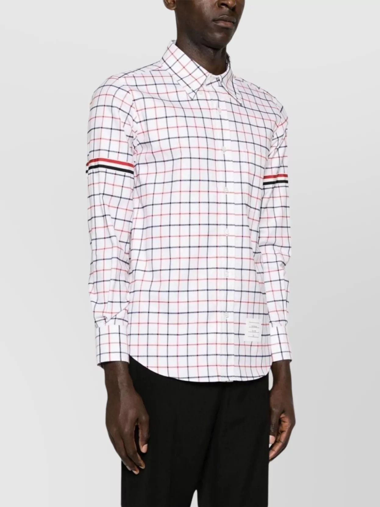 Thom Browne Straight Fir Shirt W/Rwb Gg Armband