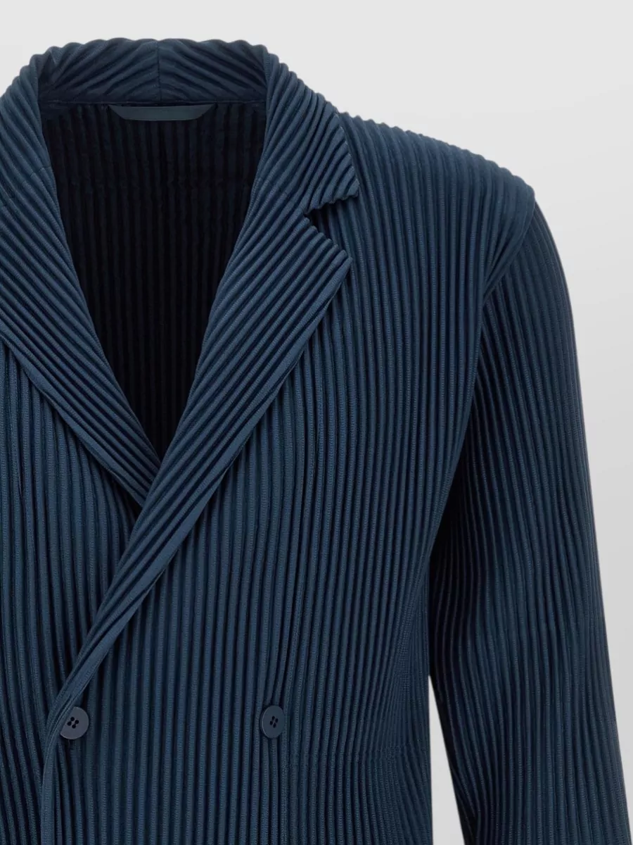 Homme Plisse Issey Miyake Pleated Double-Breasted Blazer