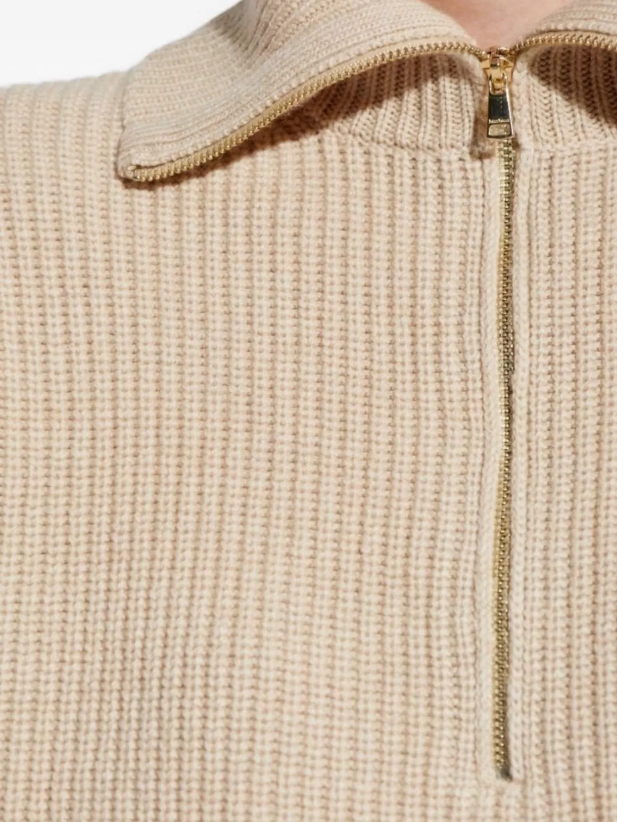Max Mara Cashmere Wool Zip Collar Sweater