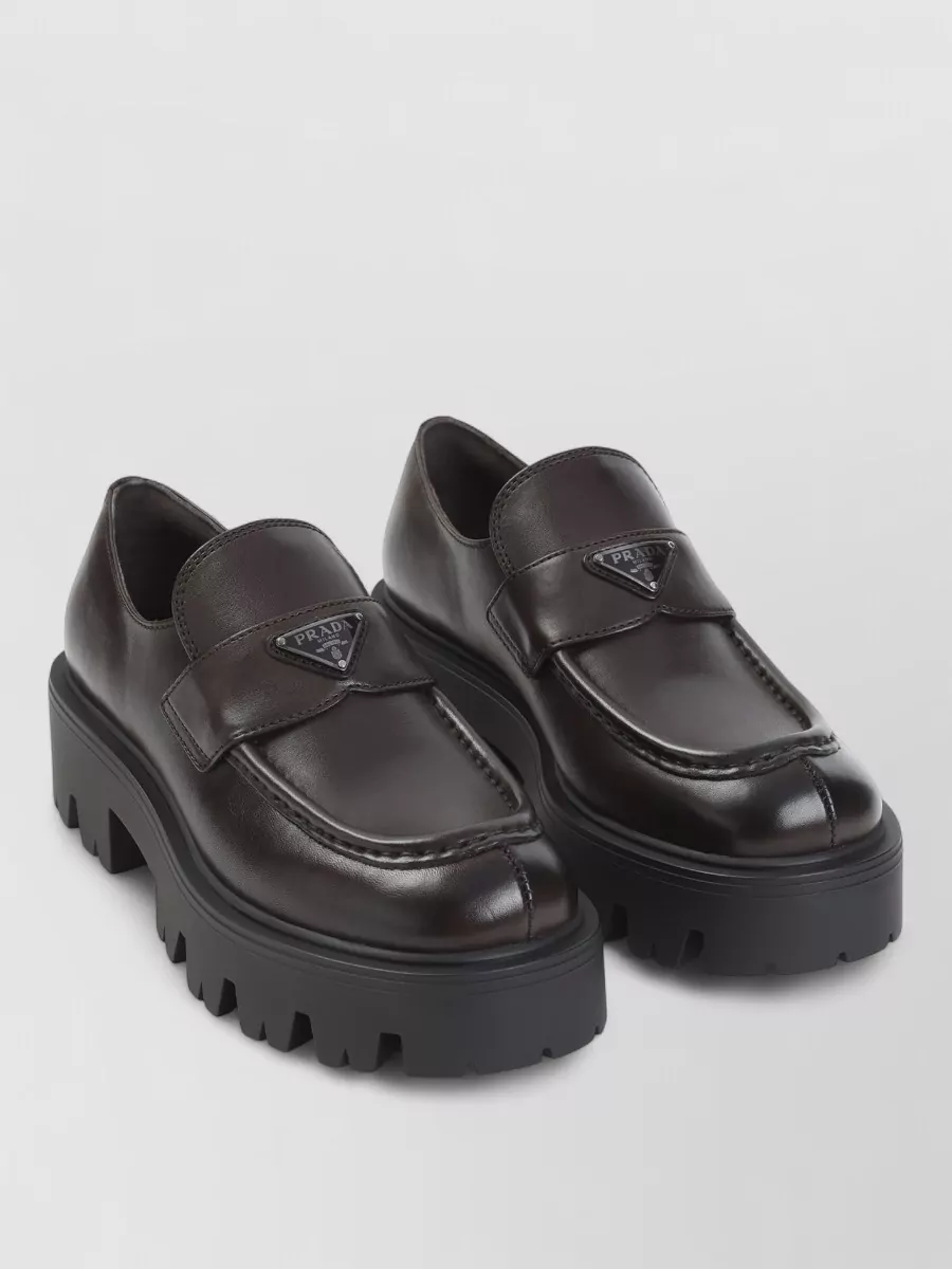 Prada leather loafers