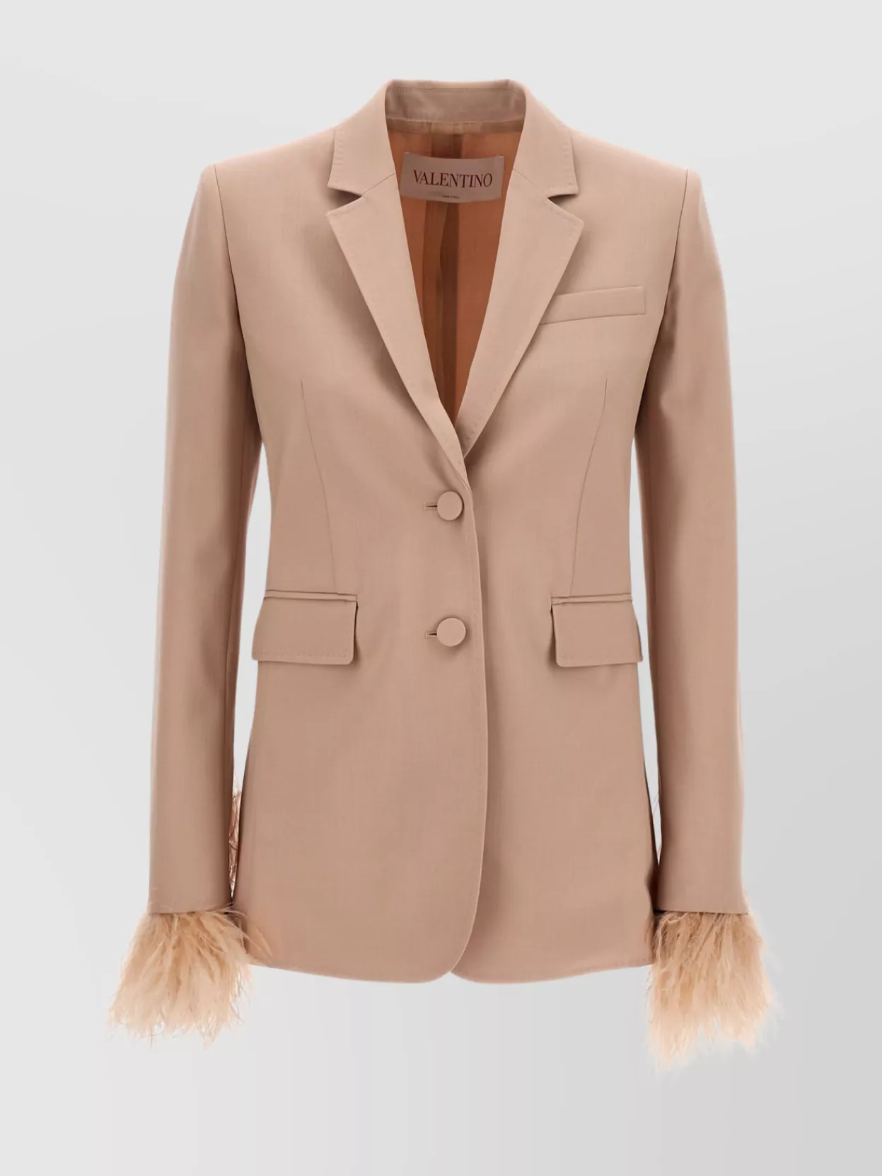 Valentino Wool Tailored Blazer Dry Tailoring In Brown