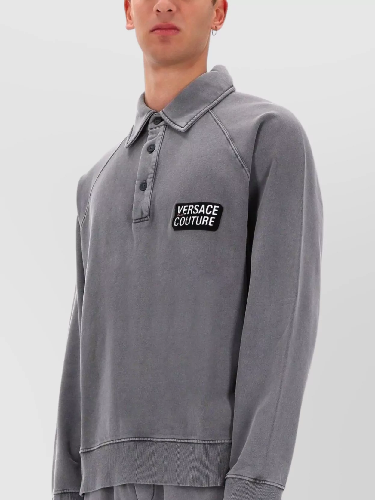 Versace Jeans Couture Knit Sweater With Cuffed Sleeves And Hem