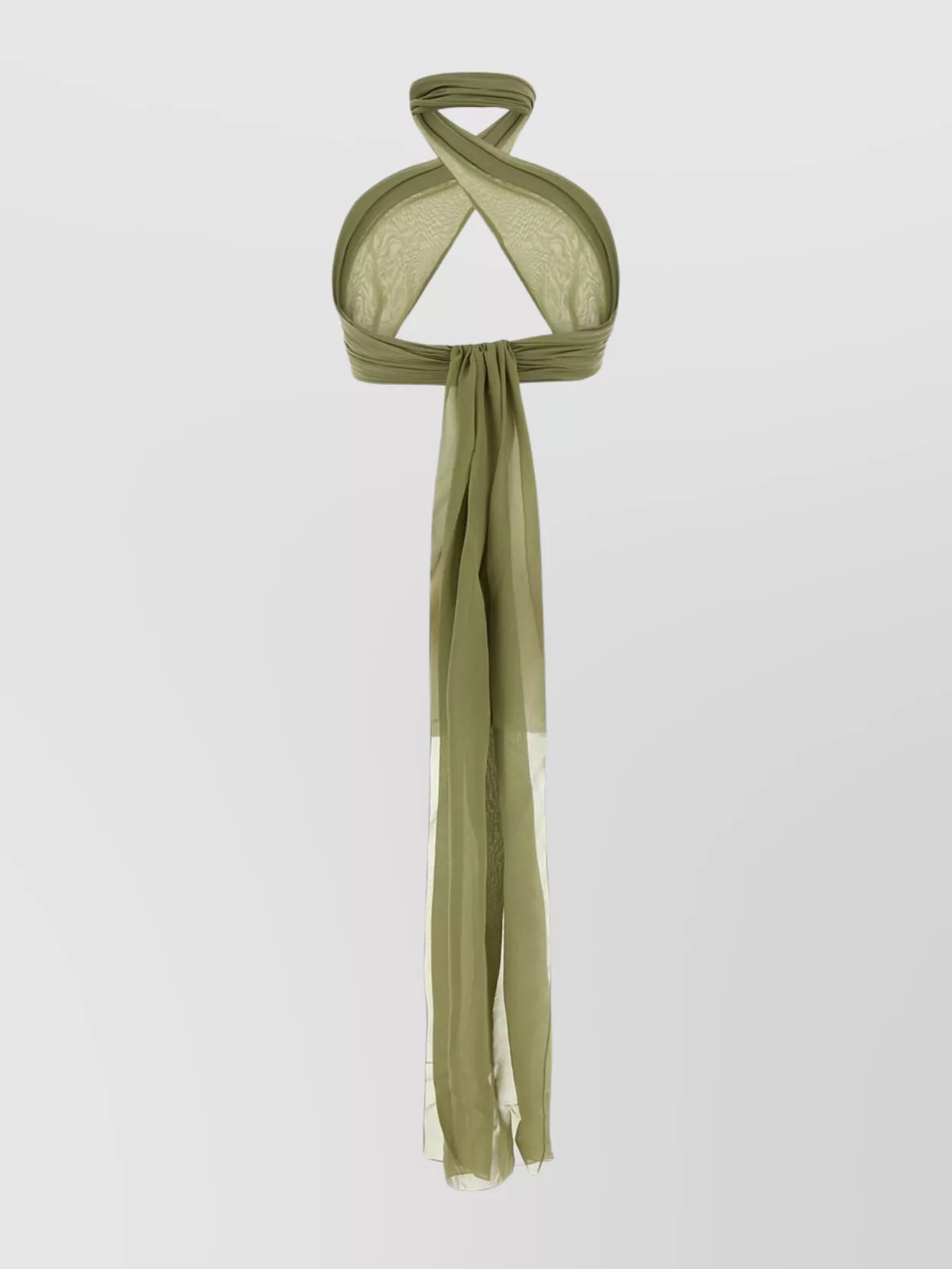 Shop Ami Alexandre Mattiussi Luxurious Silk Halterneck Crop-top With Unique Neckline