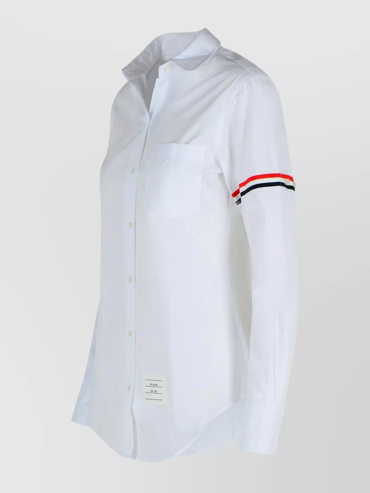 Thom Browne Cotton Shirt With Striped Arm Detail