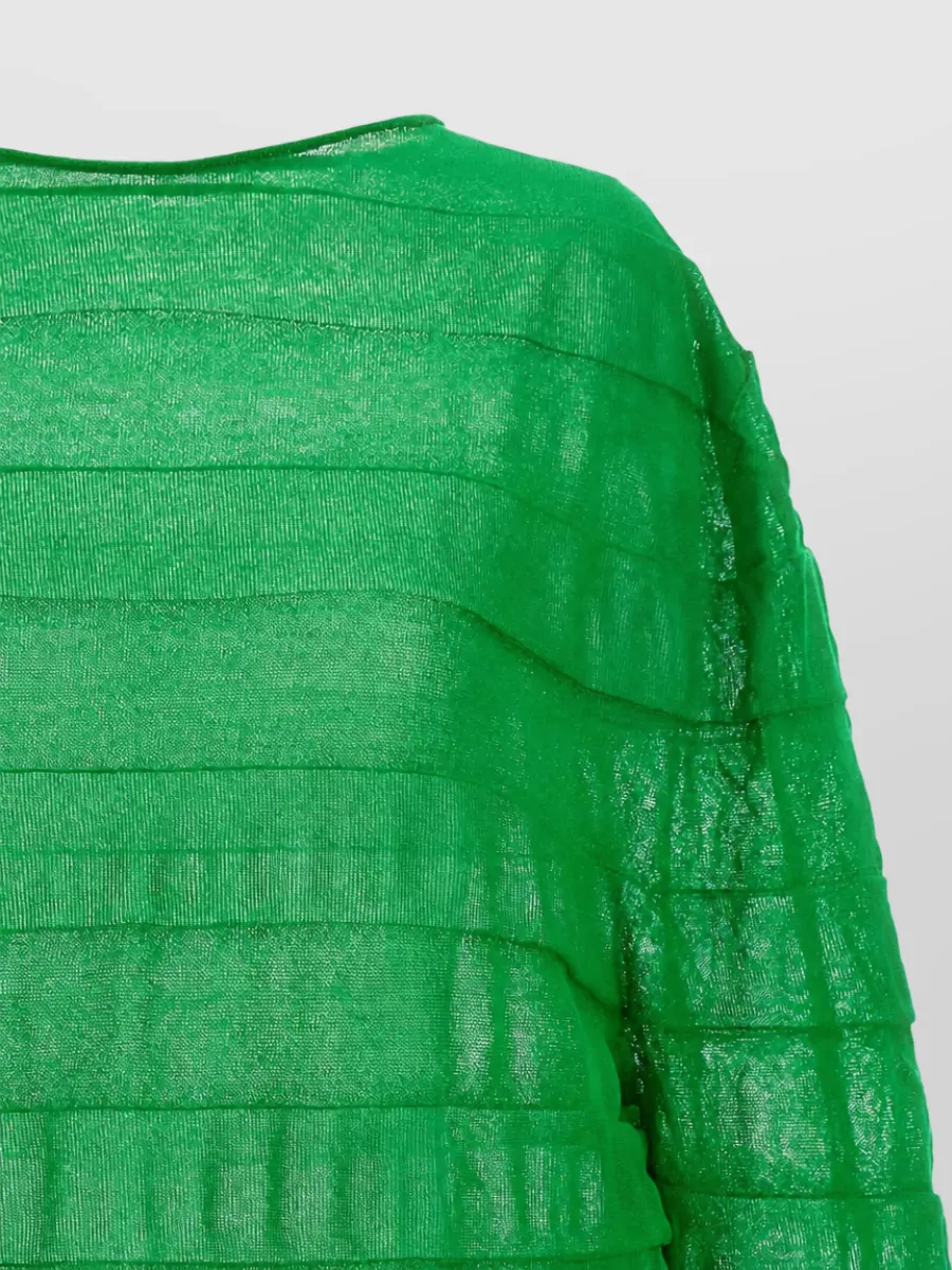 Issey Miyake Moving Knit Asymmetric Hem Sweatshirt