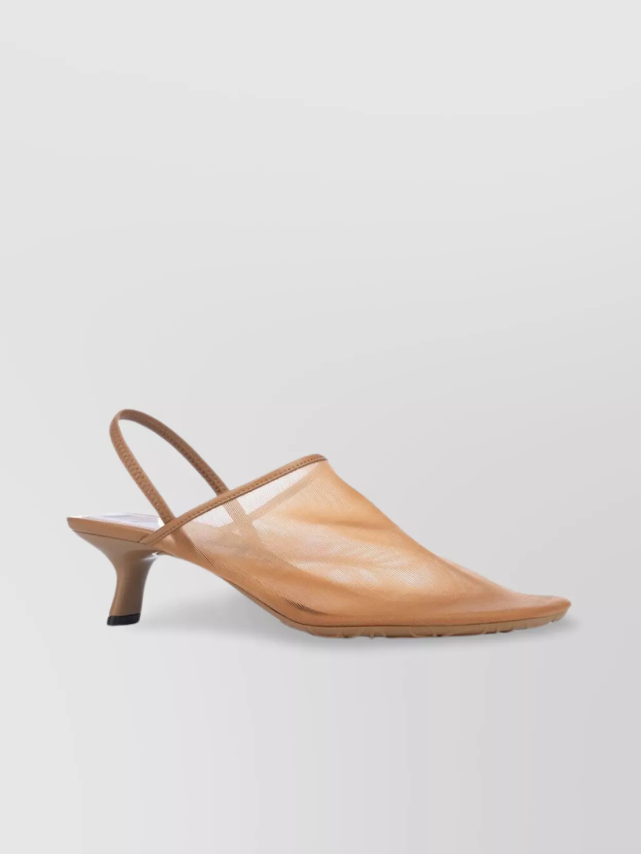 Loewe Kitten Heel Mesh Open Toe Pumps In Orange