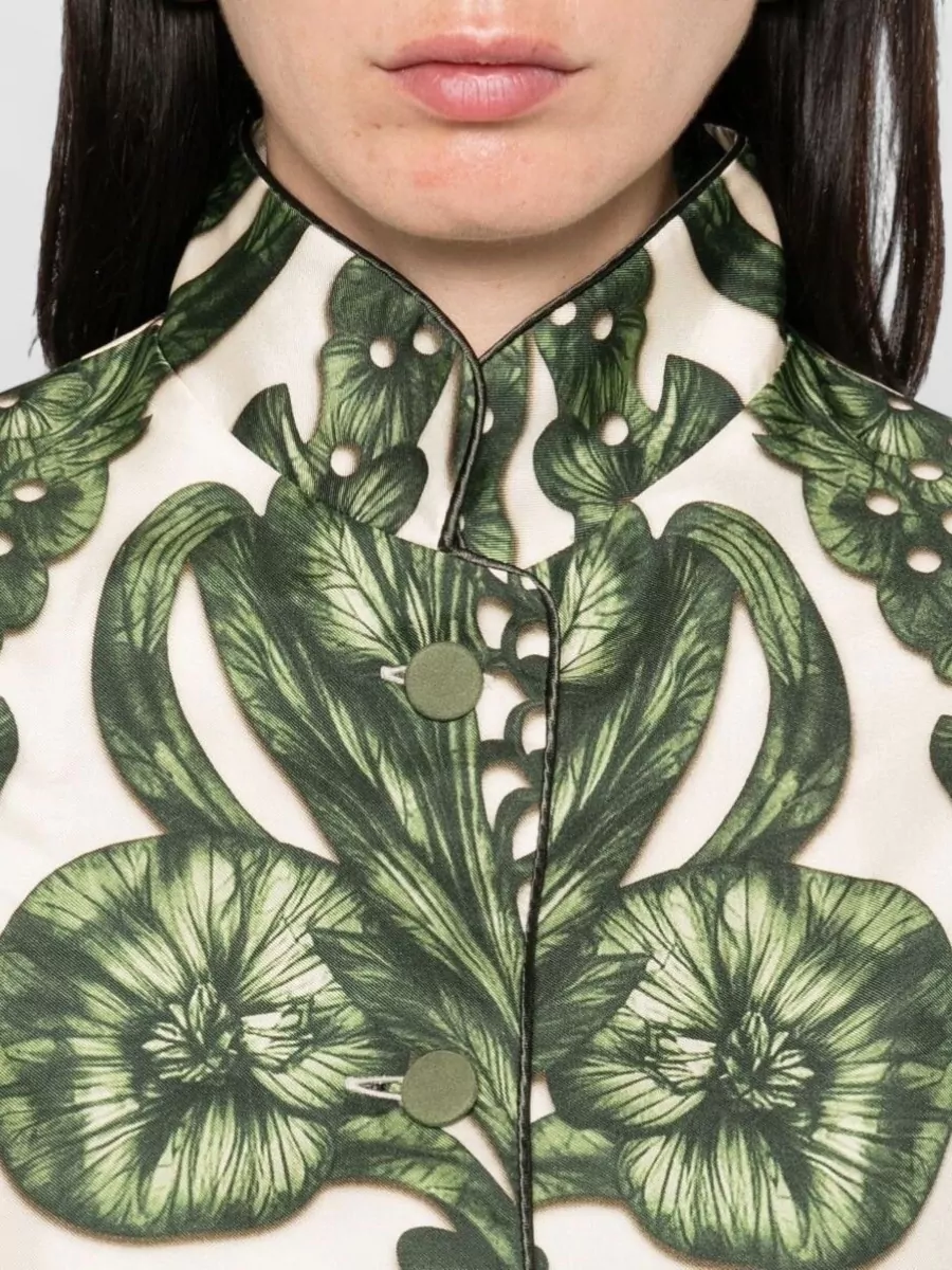 F.r.s For Restless Sleepers Silk Floral Print Long Sleeve Blouse