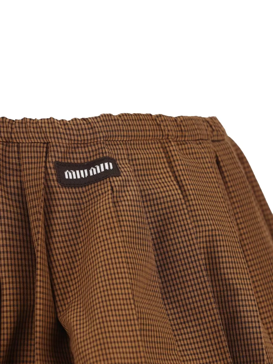 Miu Miu Checked Pleated Mini Skirt