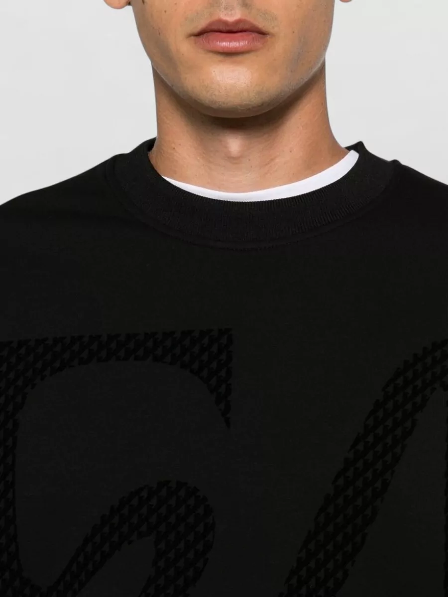 Emporio Armani Cotton Logo-Print Crew-Neck Sweatshirt