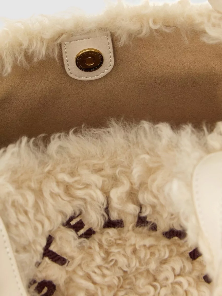 Stella Mccartney Stella Logo Shearling Tote Bag