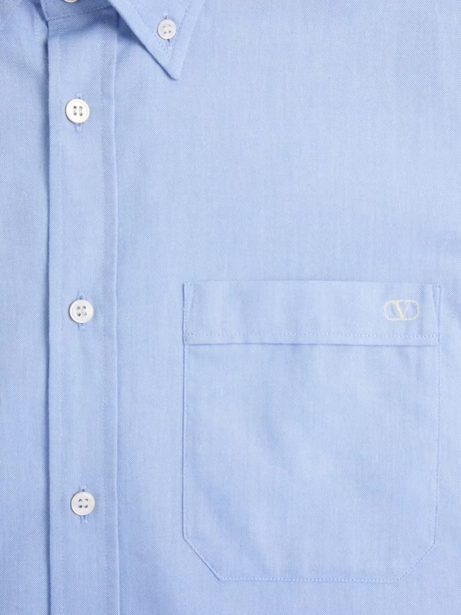 Valentino Garavani Oxford Shirt Vlogo Embroidery Button Down