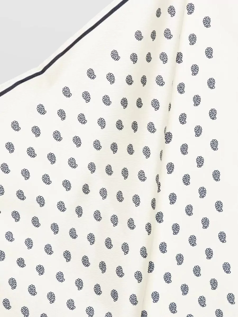 Tom Ford Silk Pocket Square Polka Dots Contrast Border