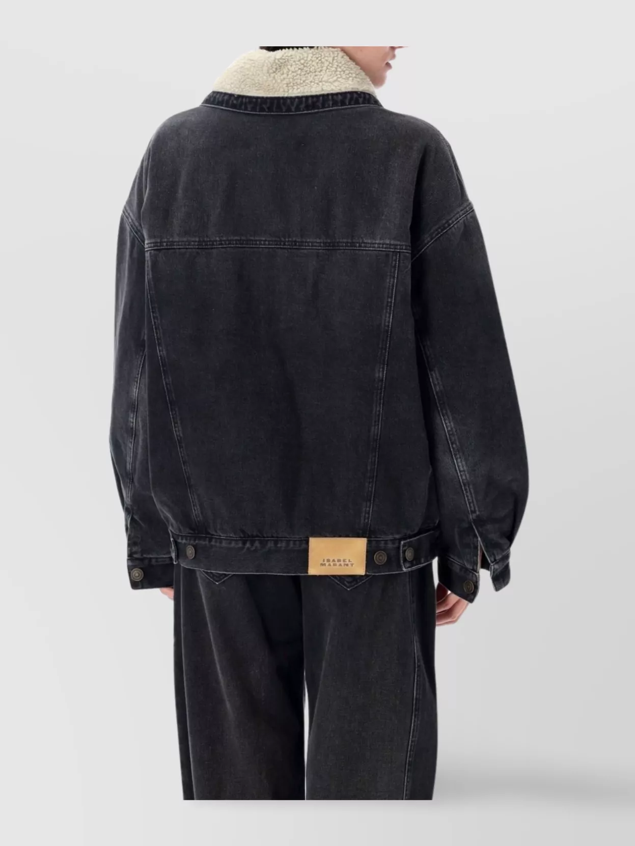 Isabel Marant Étoile Denim Jacket With Faux Fur Detail In Black