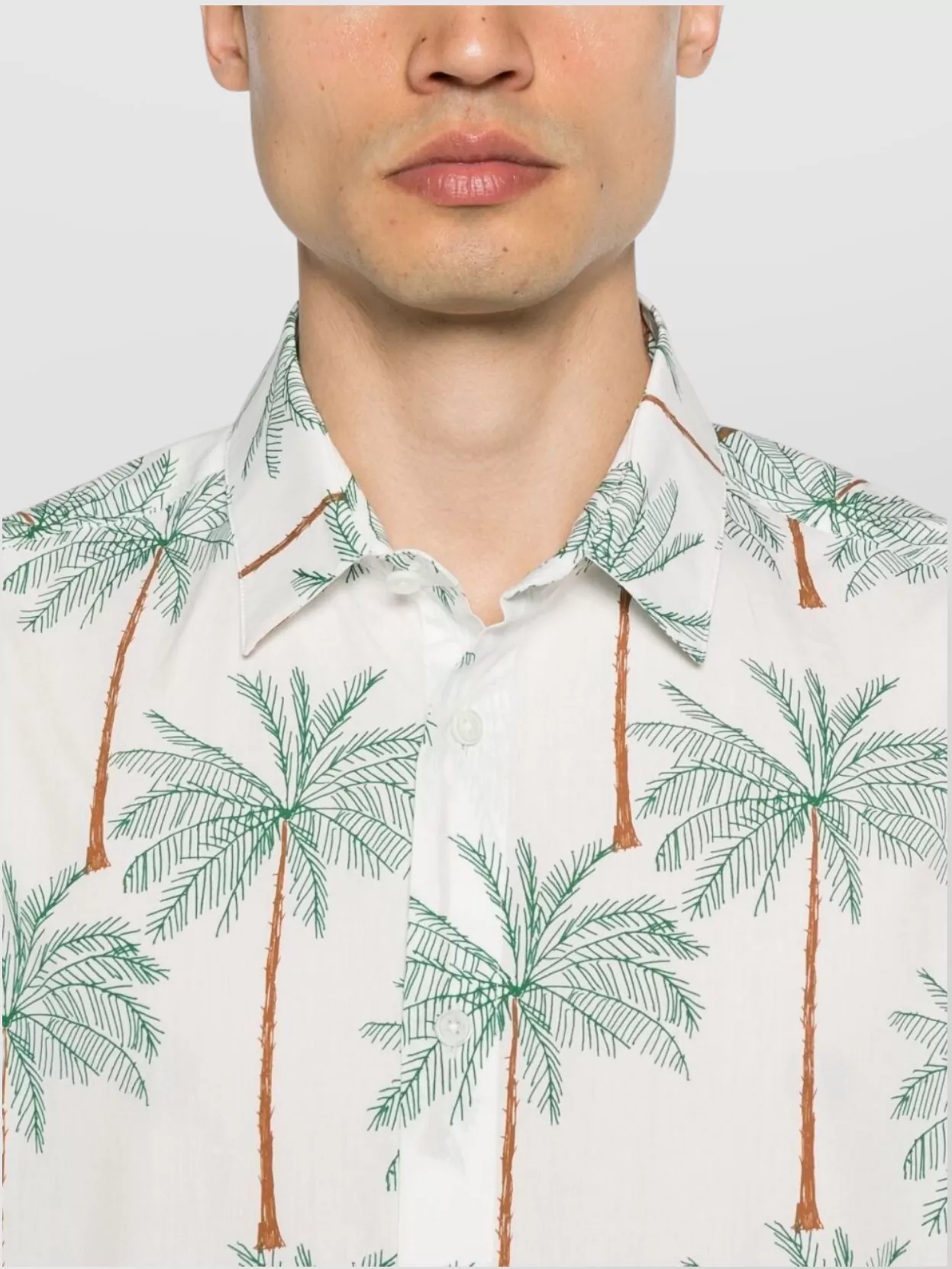 Jacquemus Graphic Palm Tree Print Button-Down Collar Shirt