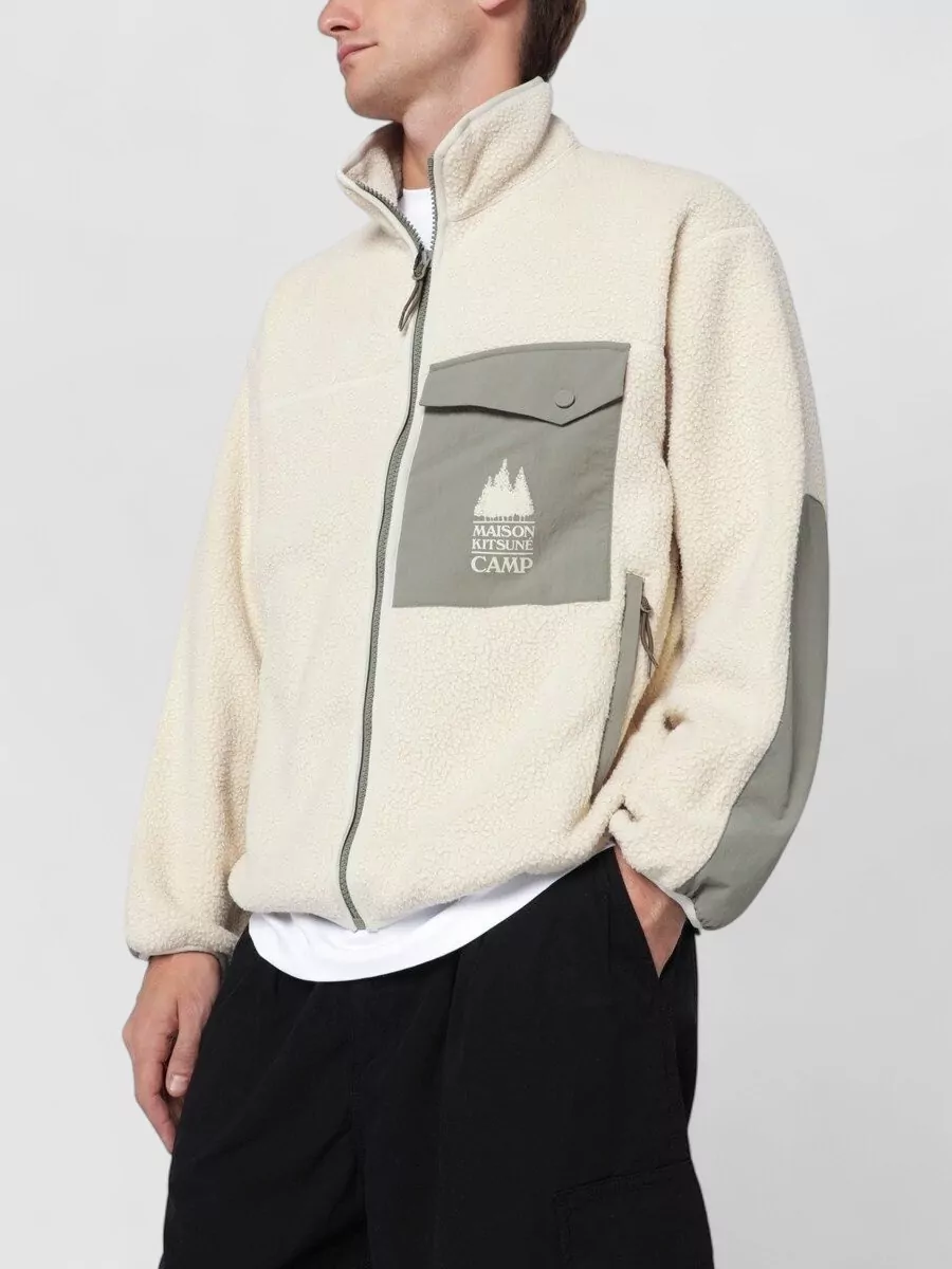 Maison Kitsuné fleece zip high neck jacket