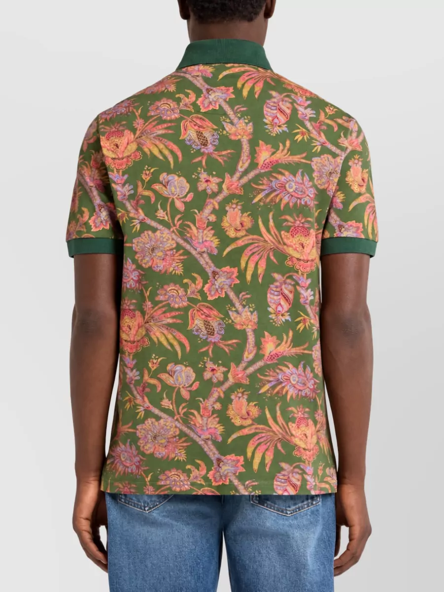 Etro Cotton Printed Short-Sleeve Polo Shirt