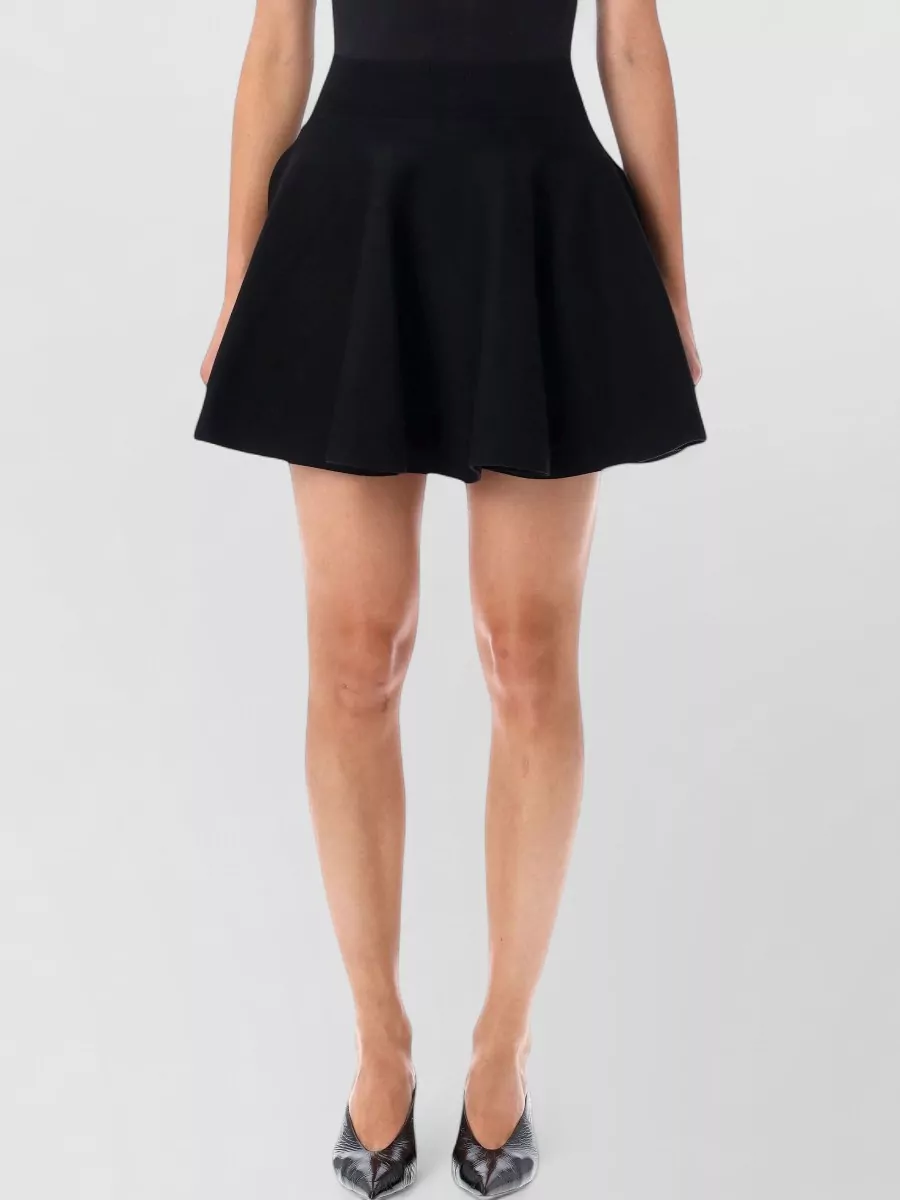 Ami Paris ribbed high-waist mini a-line skirt
