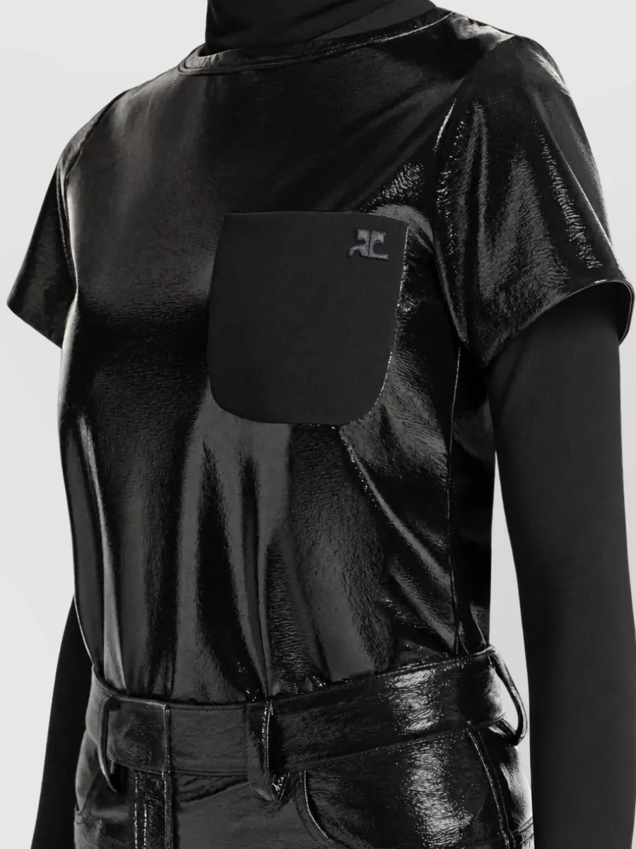 Courrèges Vinyl Detail Short Sleeve T Shirt