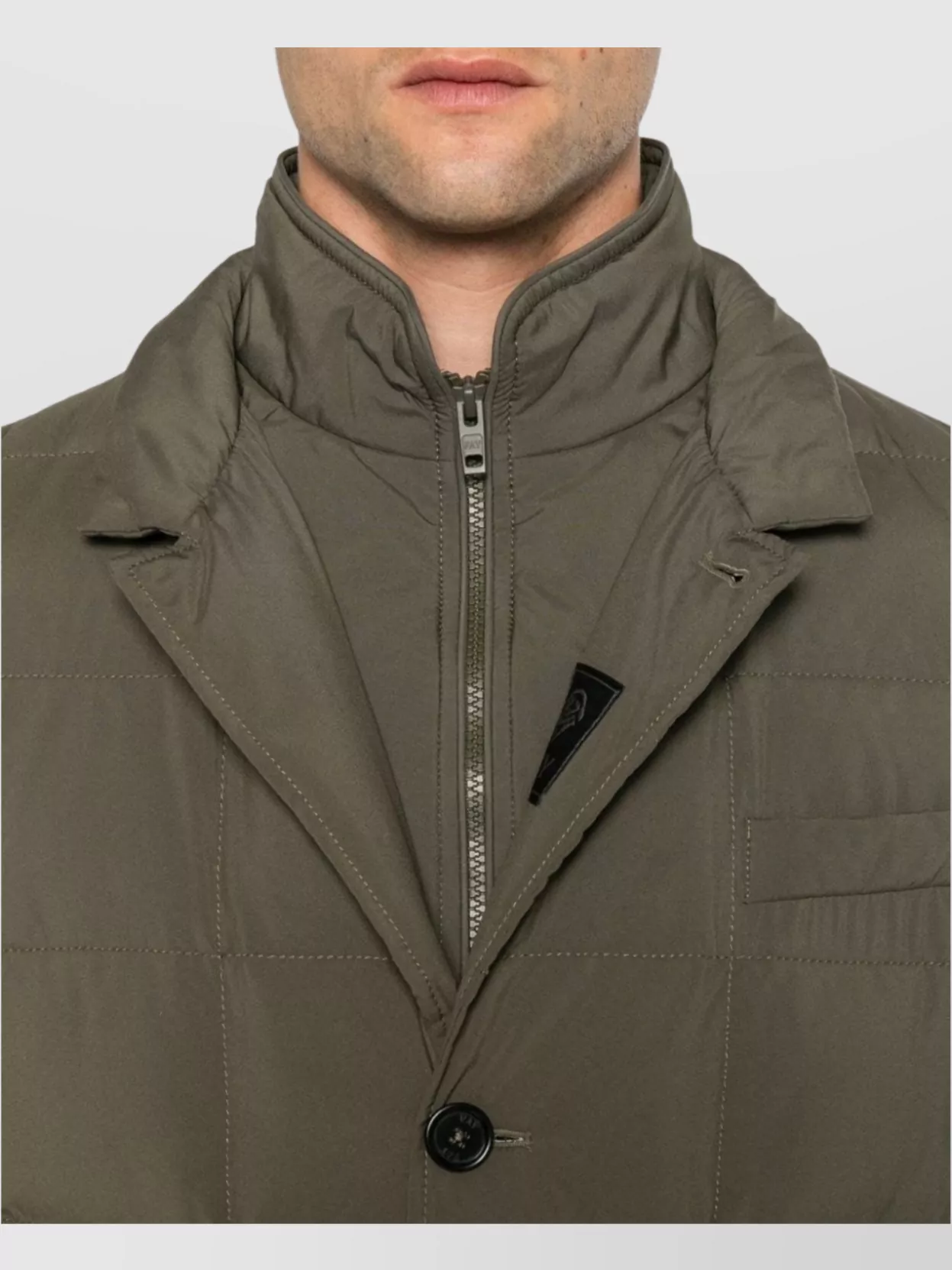 Fay Quilted Padded Coat Chest Welt Pocket