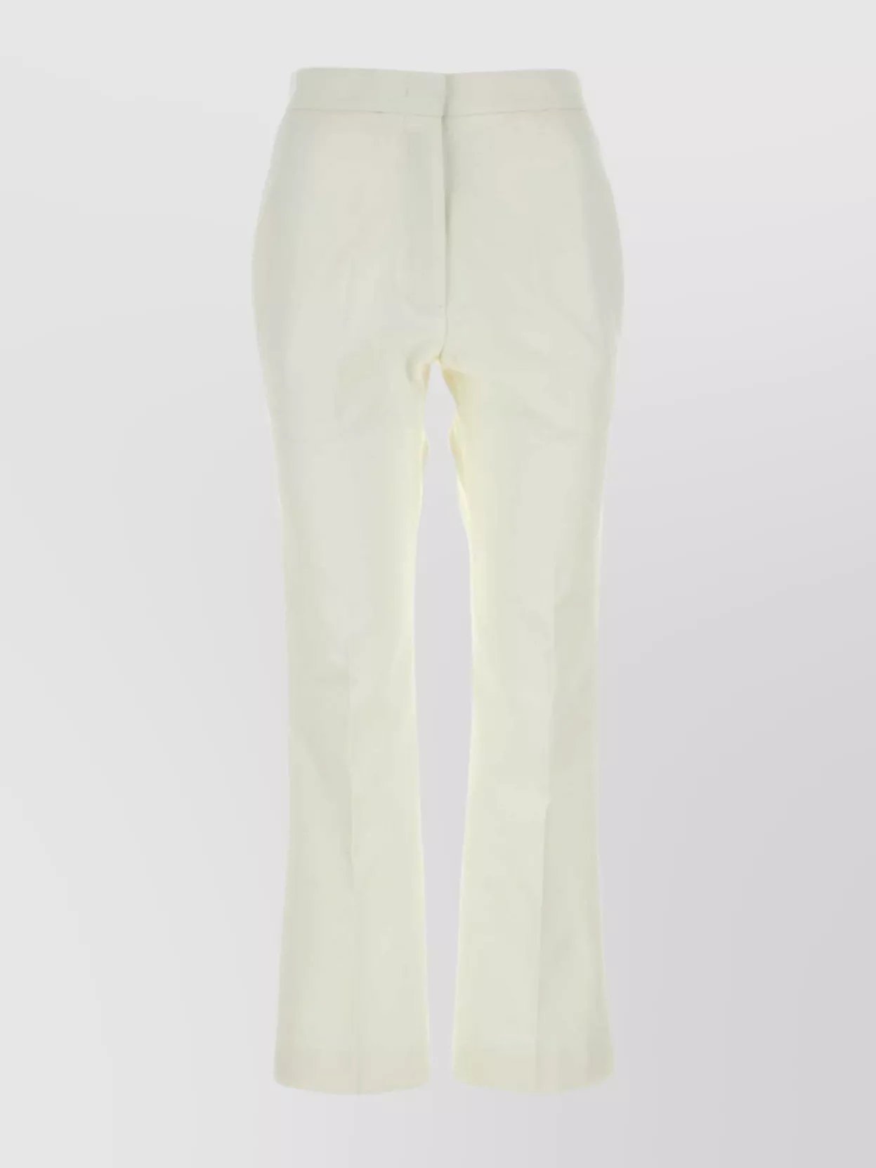 Jil Sander Cotton Trousers With Flared Silhouette And High Waist In White