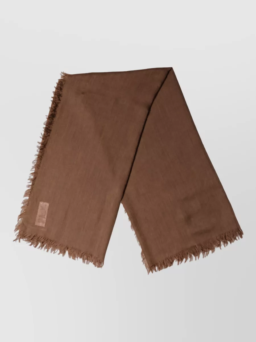 Dolce&Gabbana silk wool cashmere fringed scarf