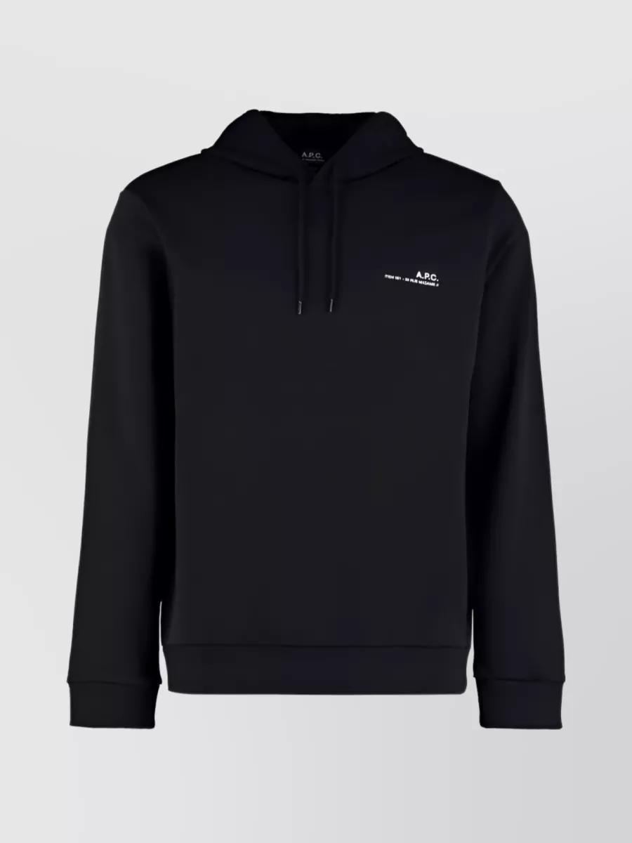 Shop Apc Item Logo Print Hoodie In Black