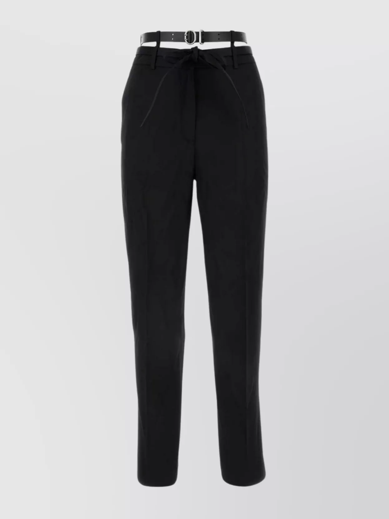 Jil Sander Satin Pant With Pockets And Pleats In Black
