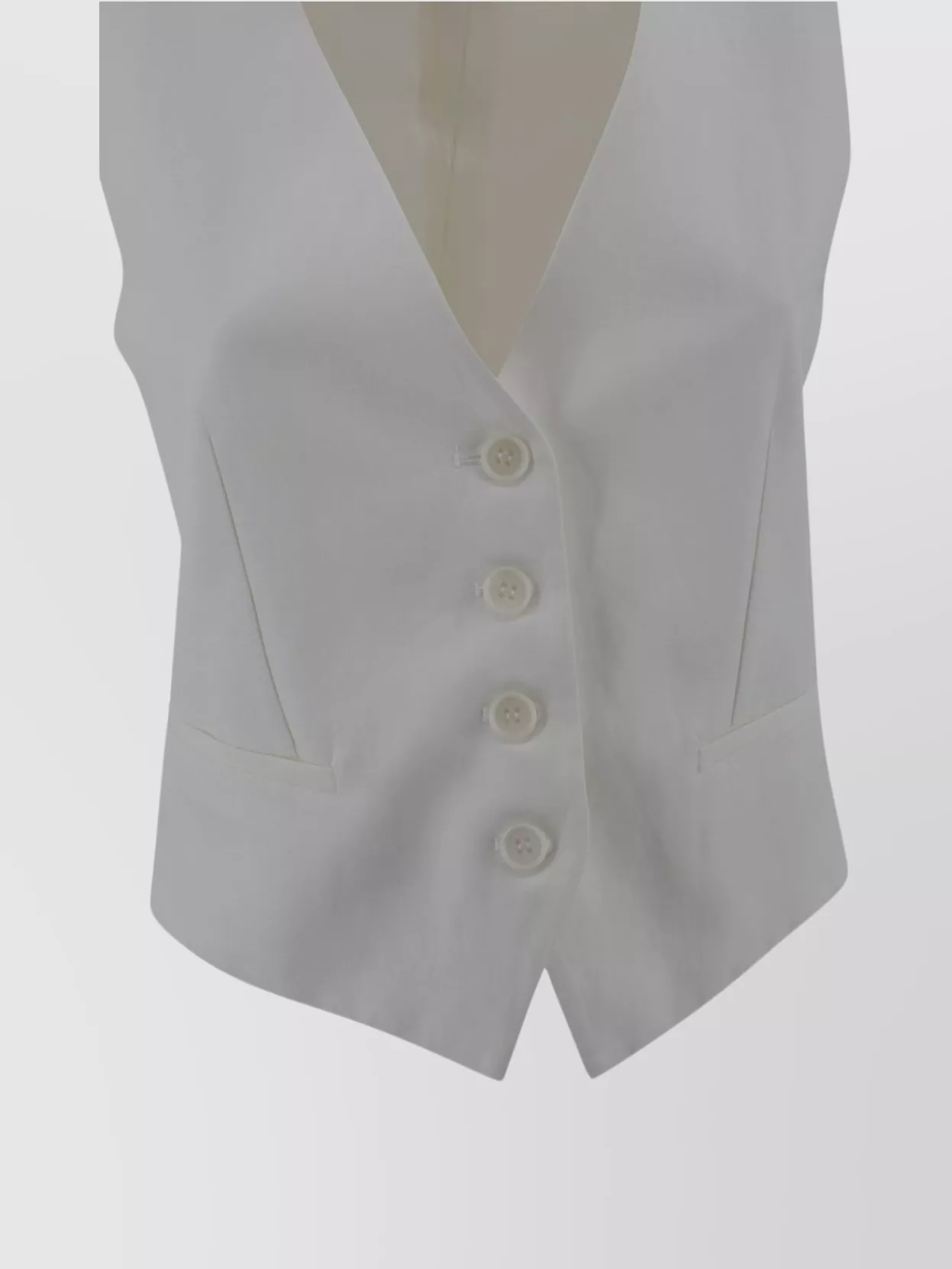 P.a.r.o.s.h Sleeveless V-neck Waistcoat With Adjustable Back Strap