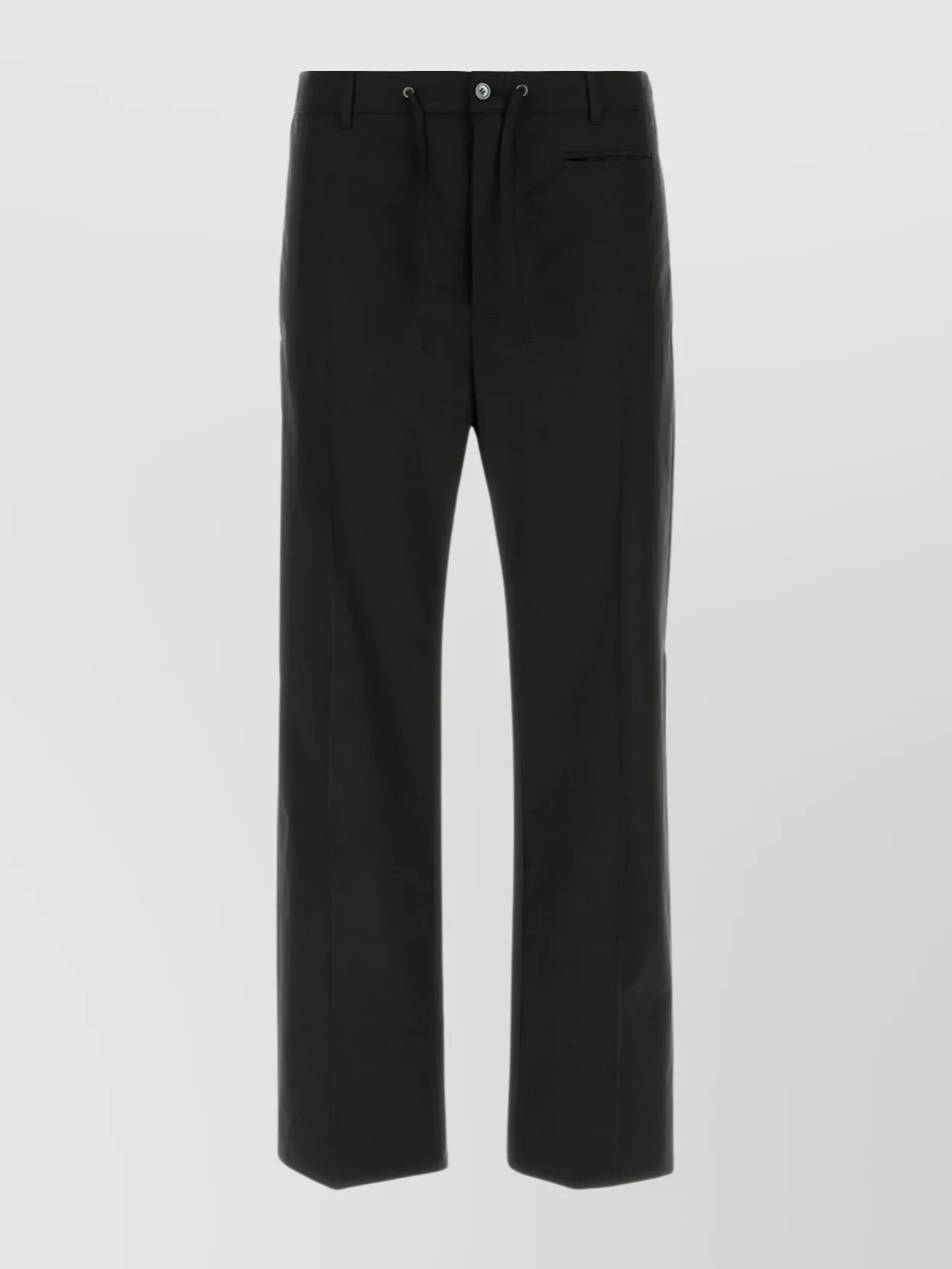 Shop Alexander Mcqueen Pleated Straight Leg Cotton Trousers In Black