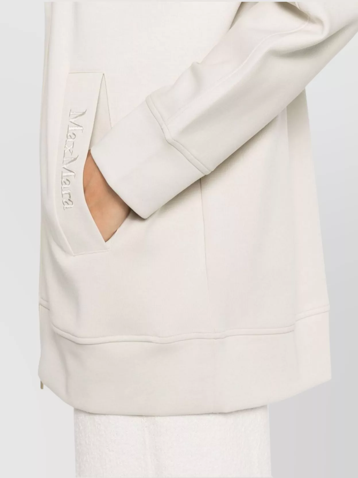 S Max Mara Cotton Jersey Sweatshirt With Hood And Kimono Sleeves