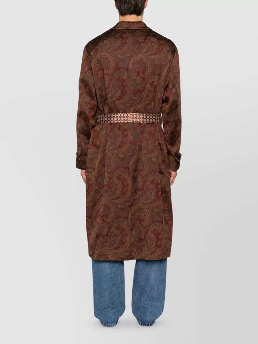 Etro Silk-Blend Belted Paisley-Jacquard Robe Coat