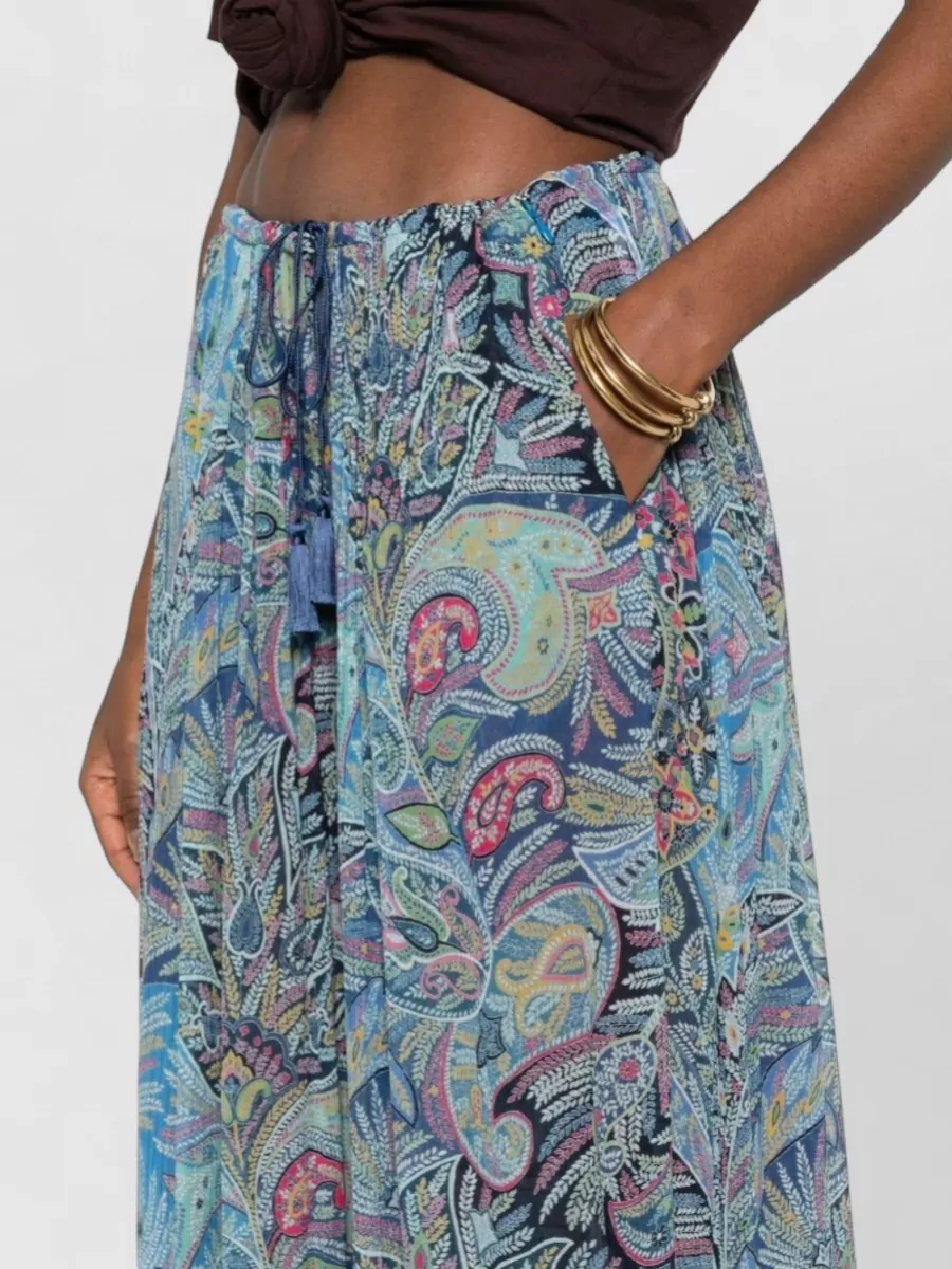 Etro Silk Paisley Printed Wide-Leg Trousers