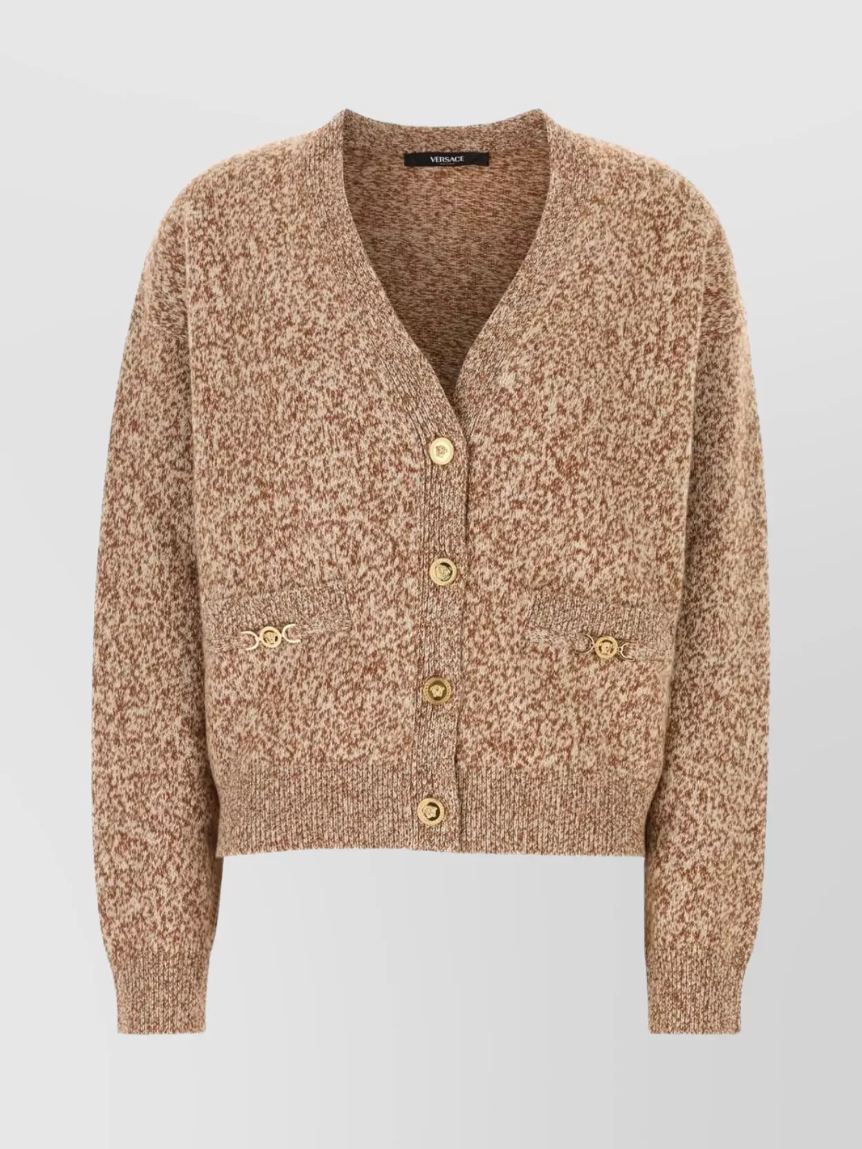 Versace Dual-tone Wool Blend Cardigan