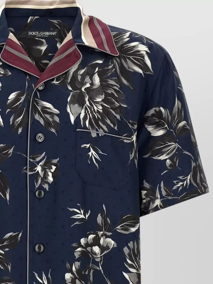 Dolce&Gabbana Silk Printed Short-Sleeve Shirt