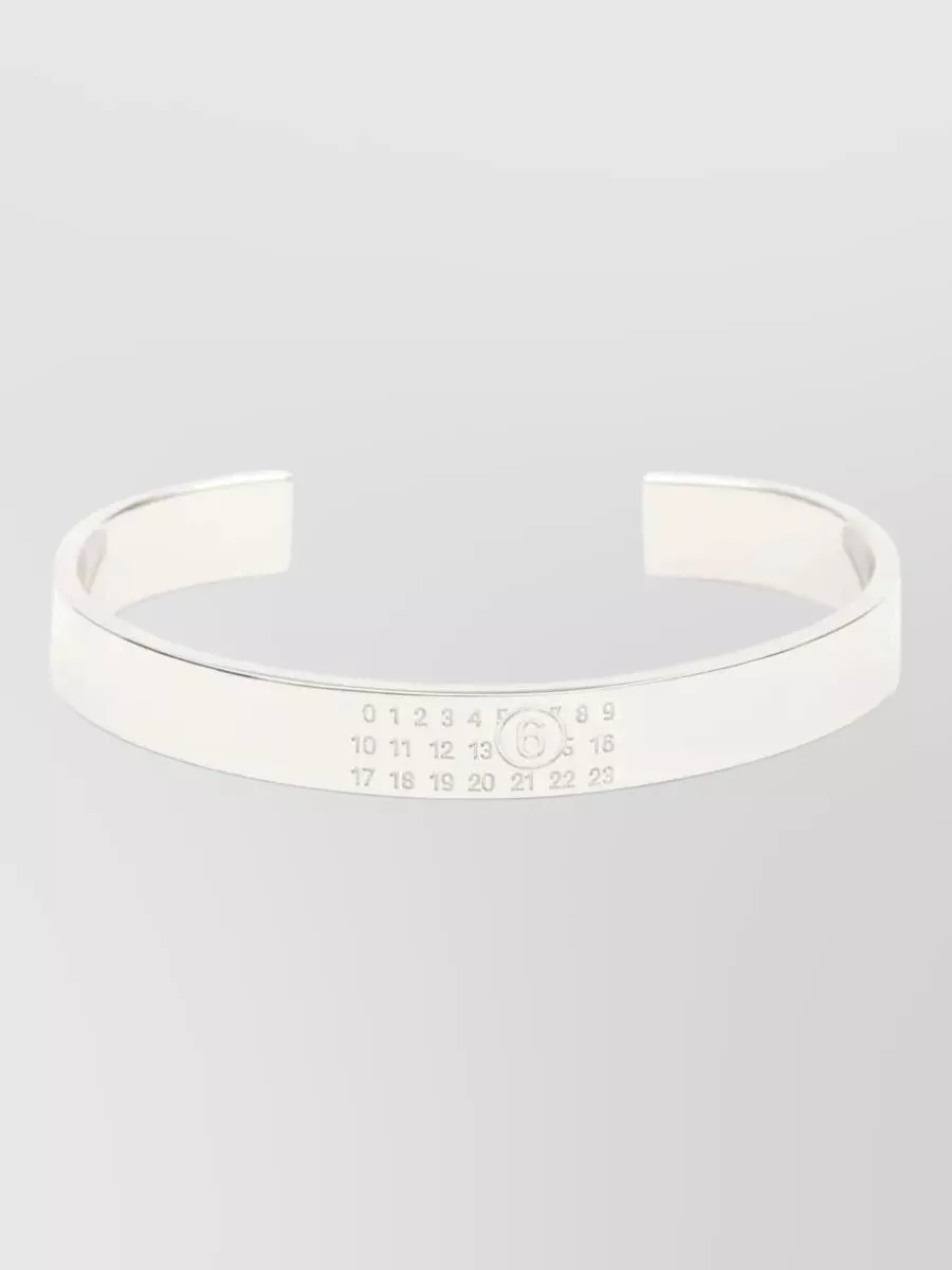 Mm6 Maison Margiela Polished Brass Logo Cuff Bracelet