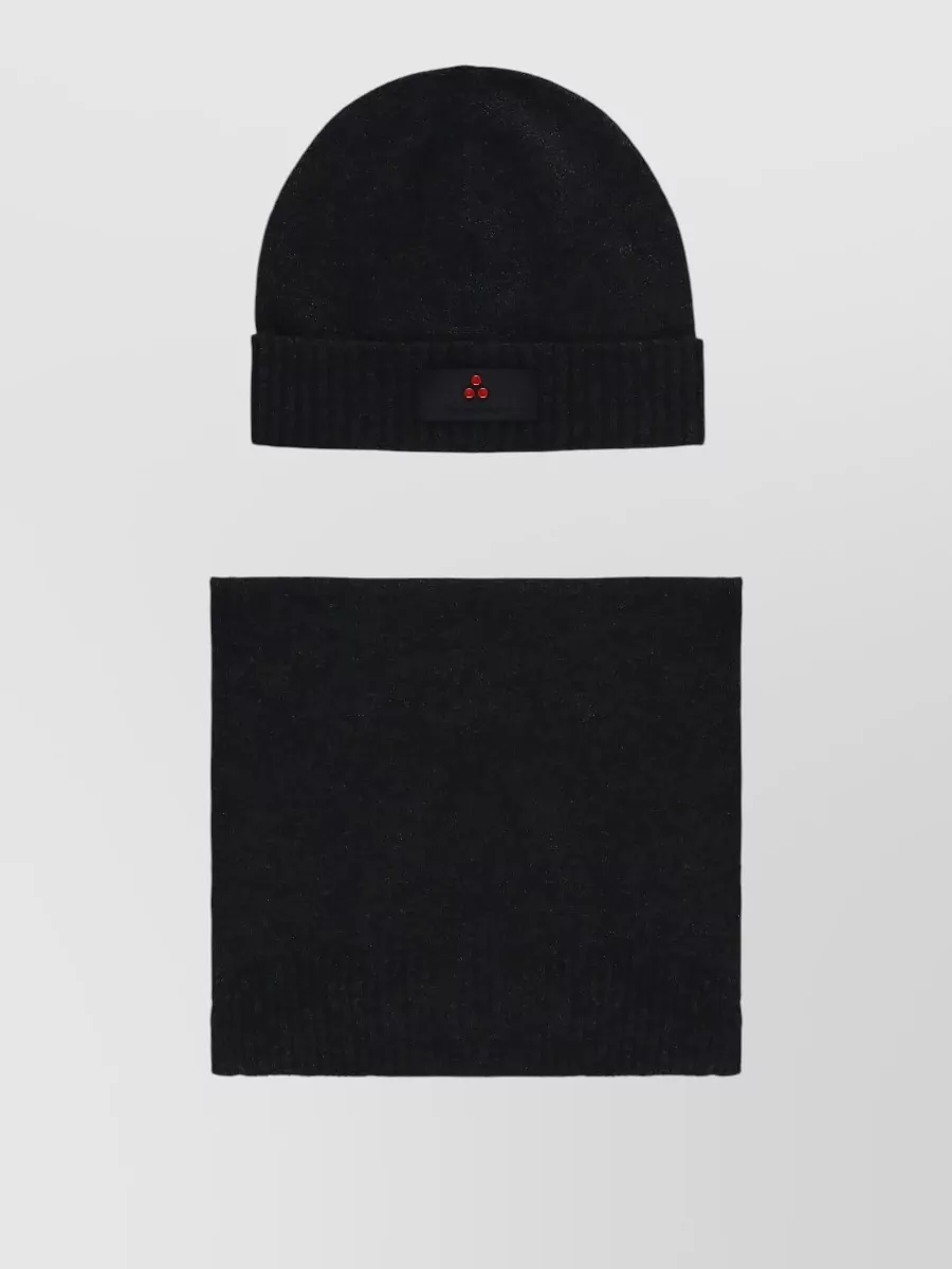 Peuterey Cashmere Blend Beanie And Scarf Set