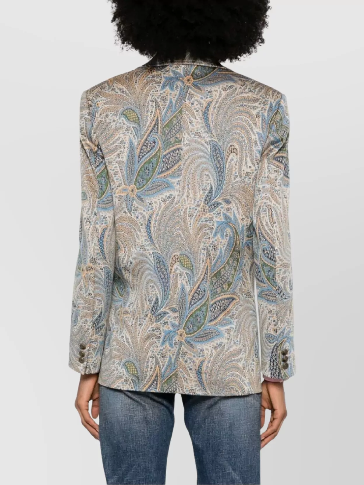 Etro Women's Double-breasted Jacket | Size 44 | Wrca007099jje15 Color S9880 In Gray