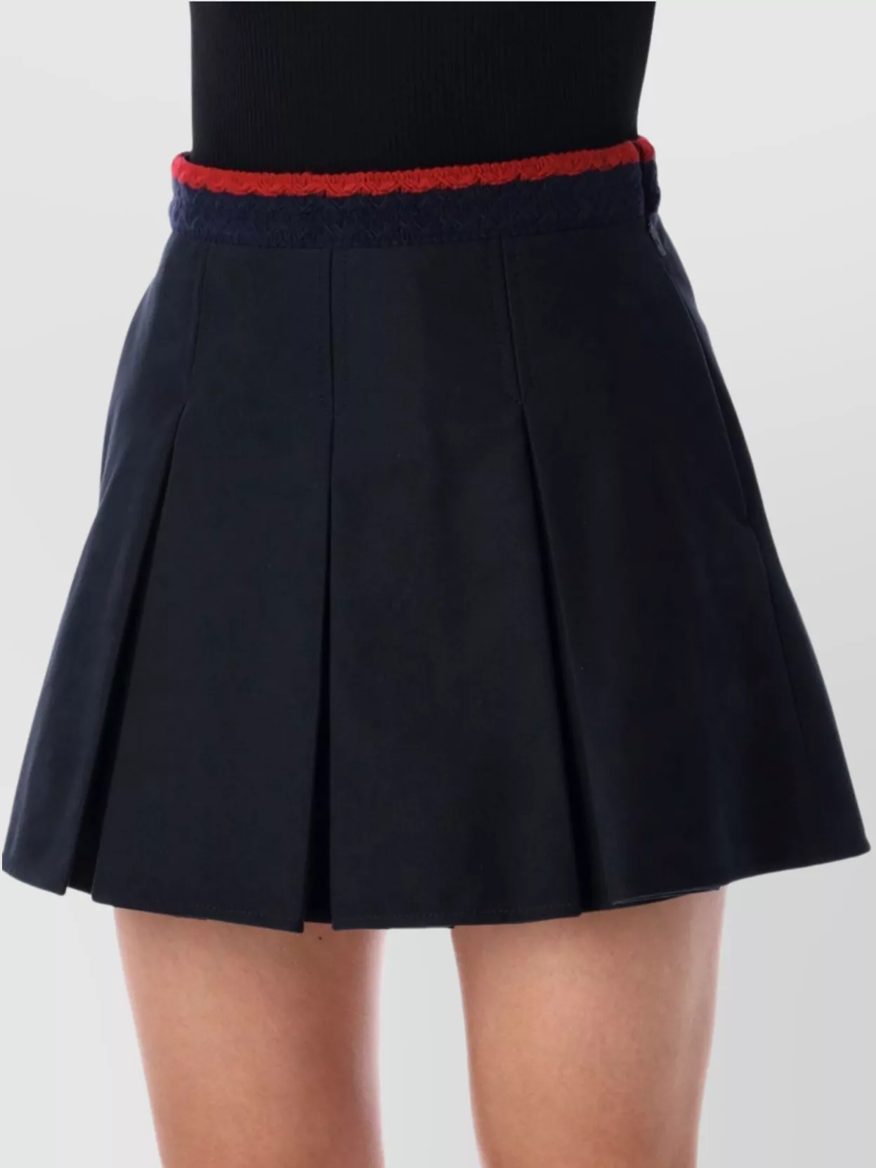 Moncler Mini Pleated Skirt Contrasting Waistband