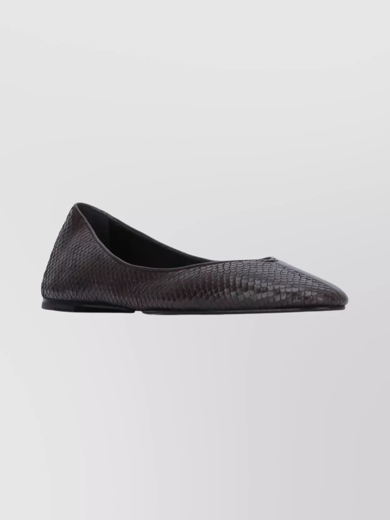 Jacquemus Oval Ballerina Shoes Textured Design In Brown