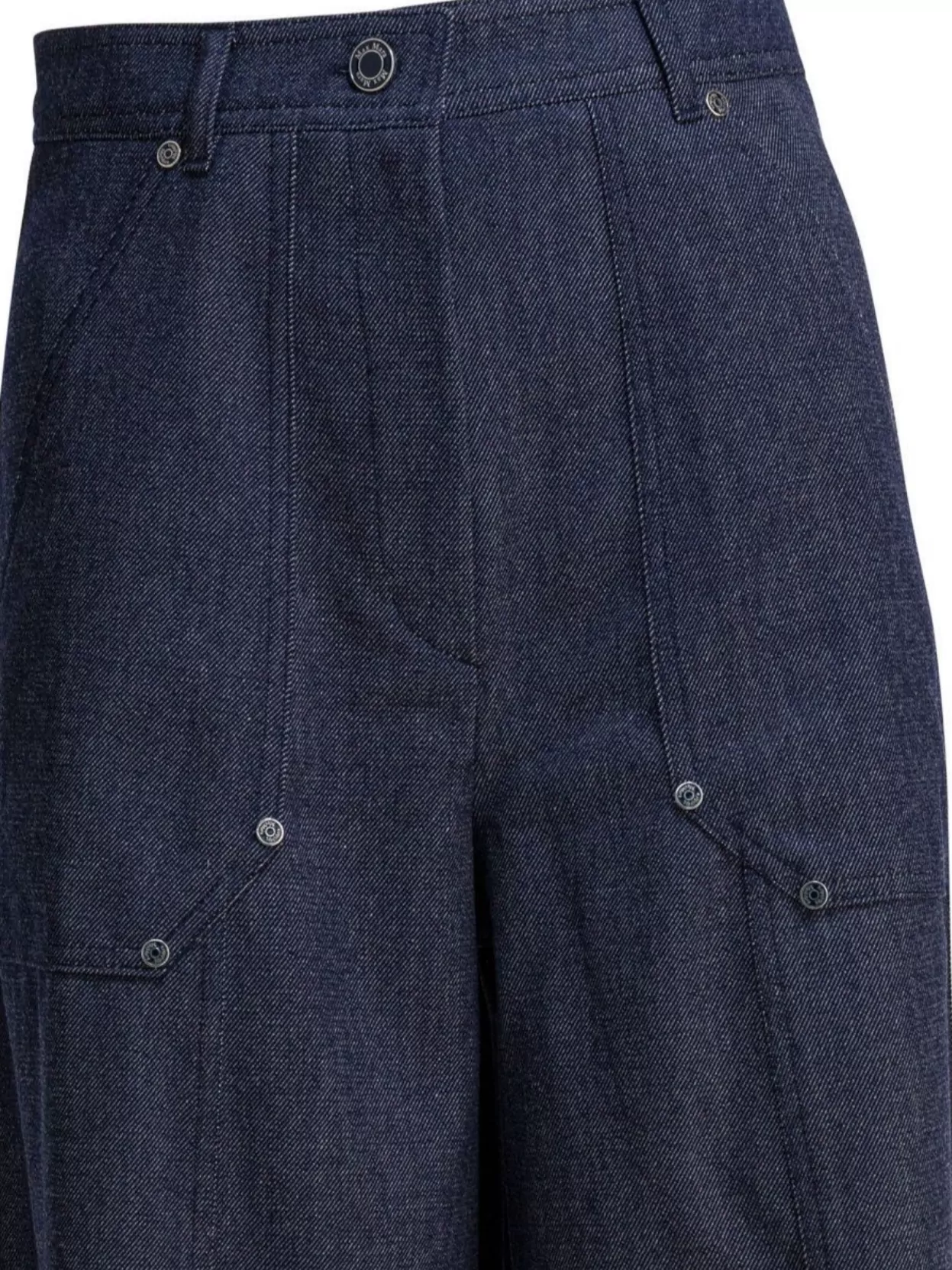 Max Mara Wool Trousers Featuring Denim Style In Blue