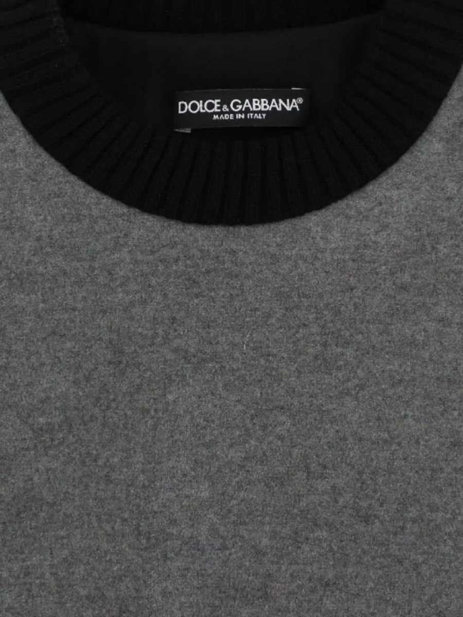 Dolce&Gabbana Cashmere Wool Cropped Lace Sweater