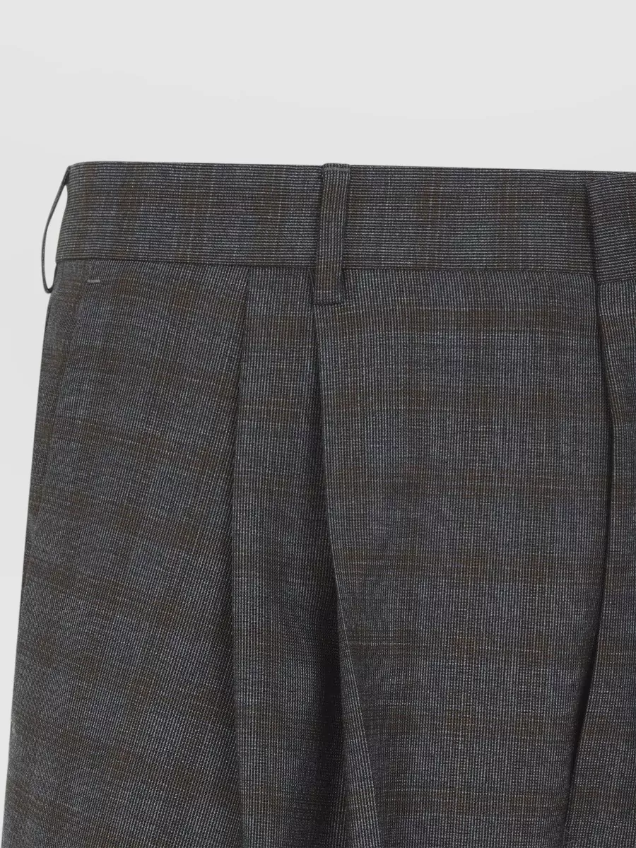 Dries Van Noten Wool Checked Wide-Leg Trousers