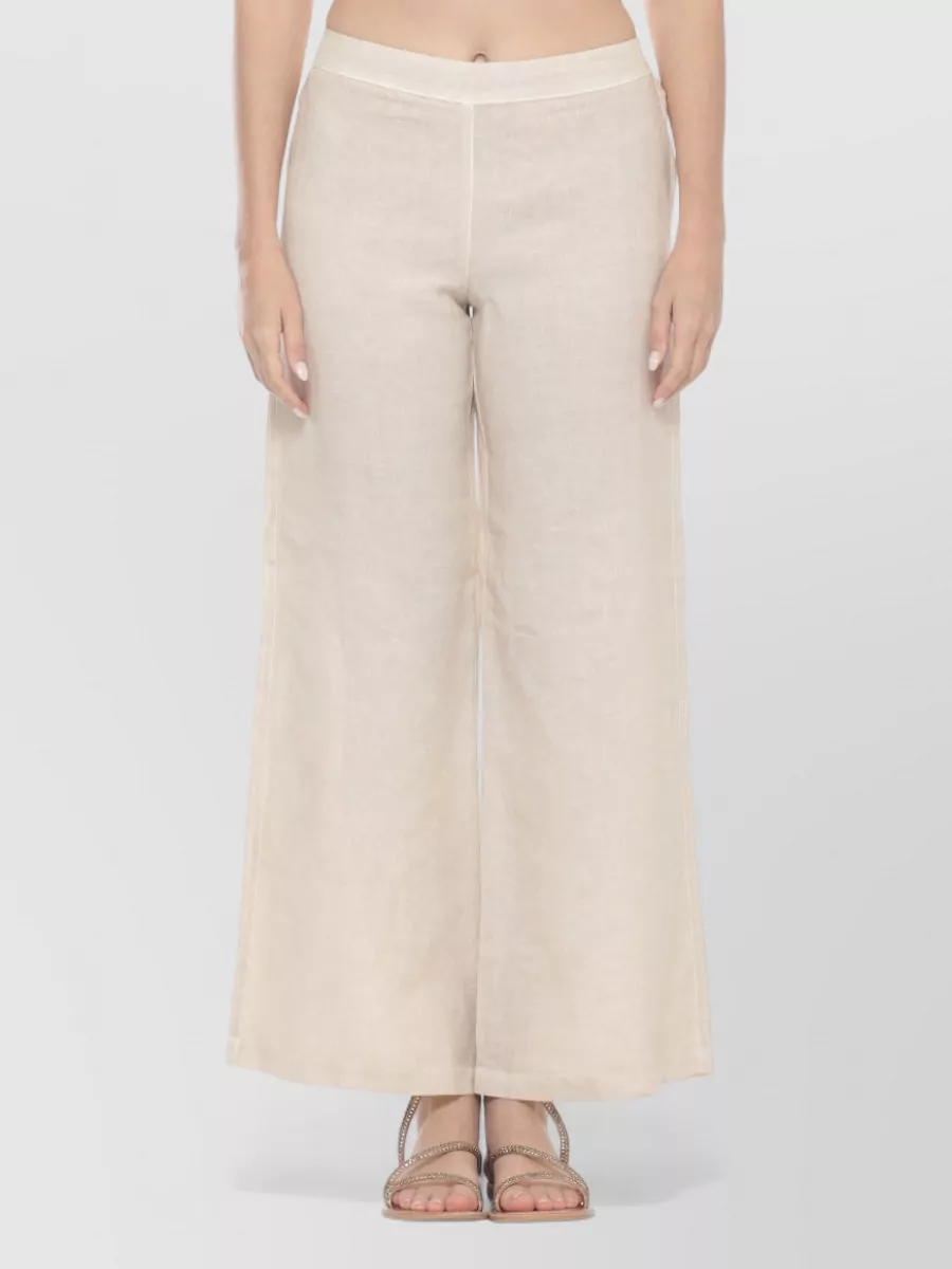 120% Lino Linen Wide-Leg Trousers